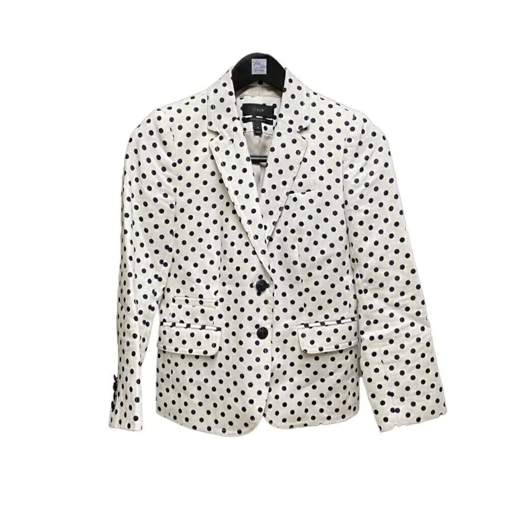 🌟75% OFF🌟Calvin Klein 🌟Navy Polka dot Linen Jacket